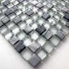 Mosaique carrelage verre 1 plaque NOIR MIX
