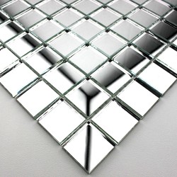 Mosaic glass tile mirror effect model Optic Neutre