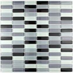 mosaico de vidrio cocina y bano modelo Rectangular Negro