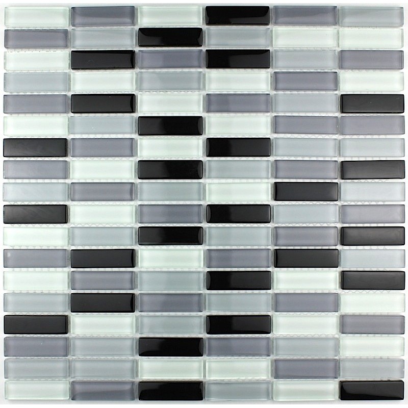 mosaico de vidrio cocina y bano modelo Rectangular Negro