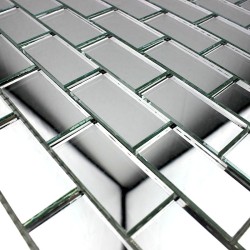 Mosaique verre carrelage effet miroir modele BRILO NEUTRE