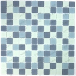 Mosaique carrelage verre 1 plaque MAT GRIS
