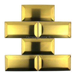 Tile Wall stainless steel splashback subway tile gold color model METRO OR