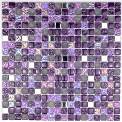 mosaique verre et inox modèle HARRIS VIOLET