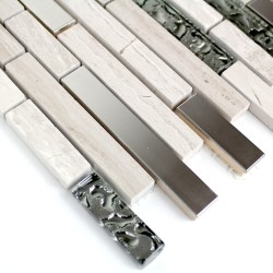 carrelage mosaique en pierre et metal NOVAK