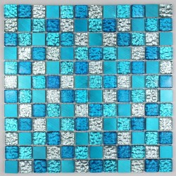 mosaique aluminium et verre modele NOMADE BLEU