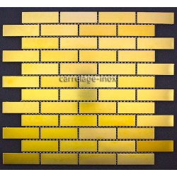 Mosaico en acero inoxydable modelo BRIQUE64 GOLD