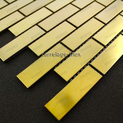 Mosaico en acero inoxydable modelo BRIQUE64 GOLD