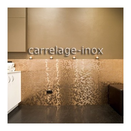 Stainless steel splash back size copper shower mosaic model FUSION CUIVRE Stainless steel splash back size copper shower mosaic model FUSION CUIVRE