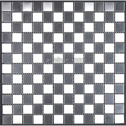 mosaico acero inoxidable cocina ducha damier 25