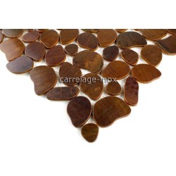 mosaico acero inoxidable cocina ducha galet cuivre vieilli