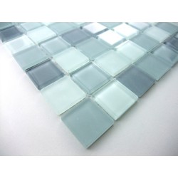 Mosaique carrelage verre 1 plaque GRIS MIX