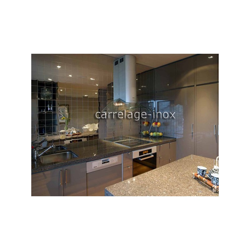 carrelage cuisine inox credence mosaique inox cm-miroir 98