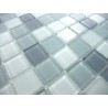 Mosaique carrelage verre 1 plaque GRIS MIX