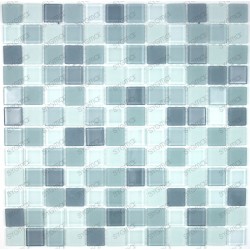 Mosaique carrelage verre 1 plaque GRIS MIX