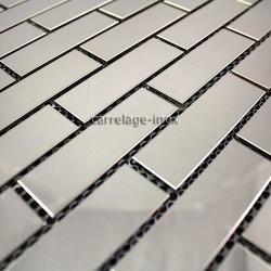 credence inox cuisine mosaique inox douche cm-brick 64 miroir