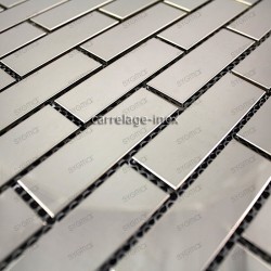 mosaico ducha acero cocina baño cm-brick 64 miroir