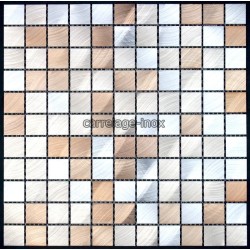 mosaico aluminio frente cocina ducha baño cm-alu25-marron