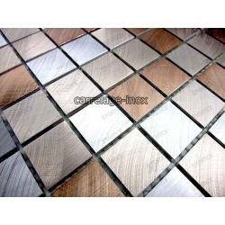 mosaico aluminio frente cocina ducha baño cm-alu25-marron