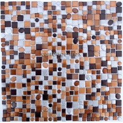 mosaico aluminio frente cocina ducha baño cm-trendy-marron