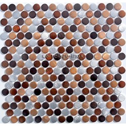 credence cuisine aluminium mosaique douche aluminium cm-circle-marron