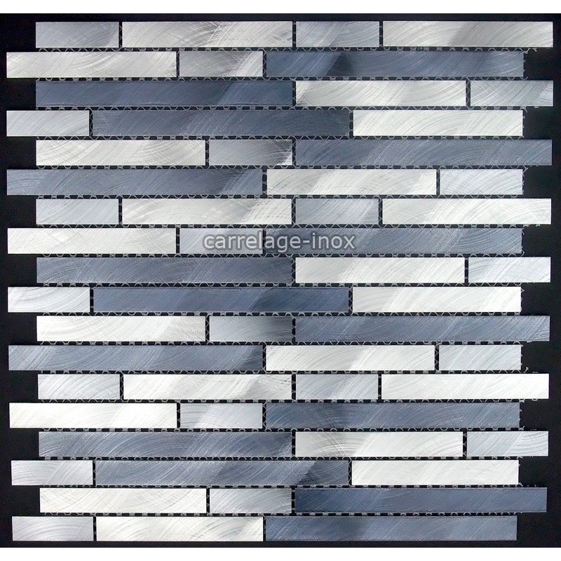 mosaico aluminio frente cocina ducha baño cm-blend-gris