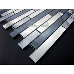 mosaico aluminio frente cocina ducha baño cm-blend-gris