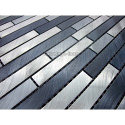 mosaico aluminio frente cocina ducha baño cm-blend-gris