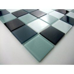 Mosaique carrelage verre 1 plaque NOIR 48
