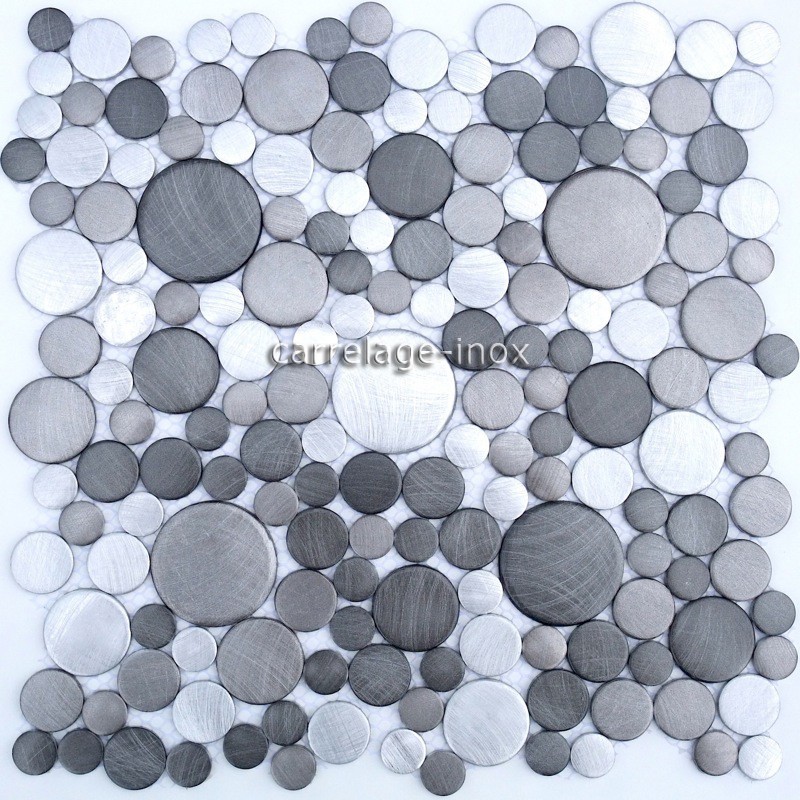 mosaico aluminio frente cocina ducha baño cm-loop-gris