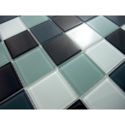 Mosaique carrelage verre 1 plaque NOIR 48