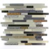 Mosaique carrelage verre 1 plaque NOIR MIX