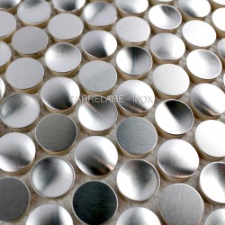 mosaïque inox brossé pour mur cuisine salle de bain TRIGO