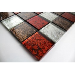 Mosaique carrelage verre 1 plaque NOIR MIX