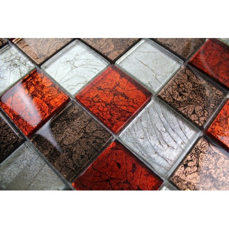 Mosaique carrelage verre 1 plaque NOIR MIX