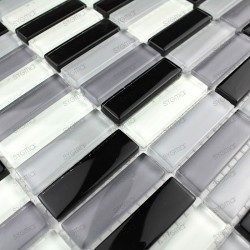 glass for kitchen 1m wall mosaic model 1m-rectnoir