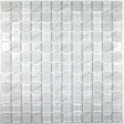 salle de bain mosaique de verre modèle 1m-damierblanc