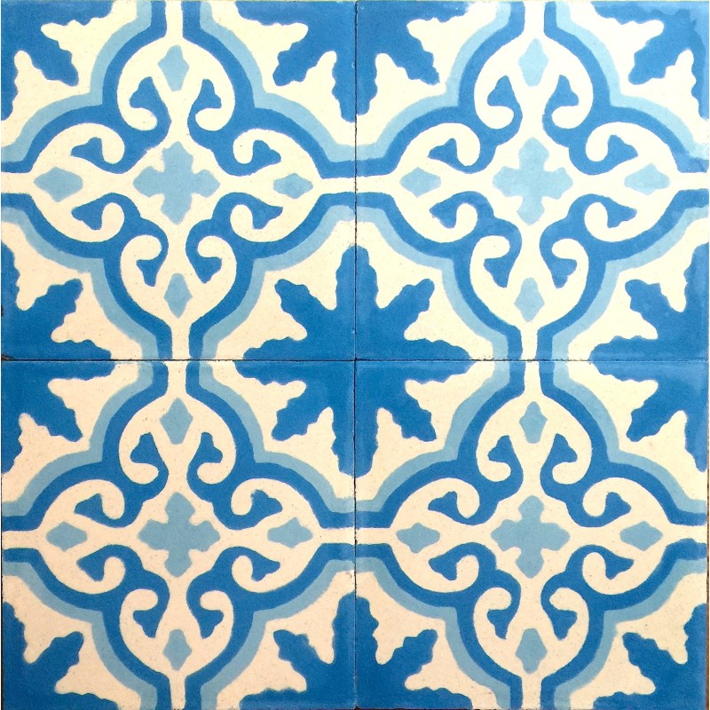 mosaico hidraulico 1m2 modelo flore-bleu