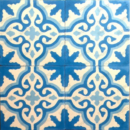 Cement tiles 1sqm model flore-bleu