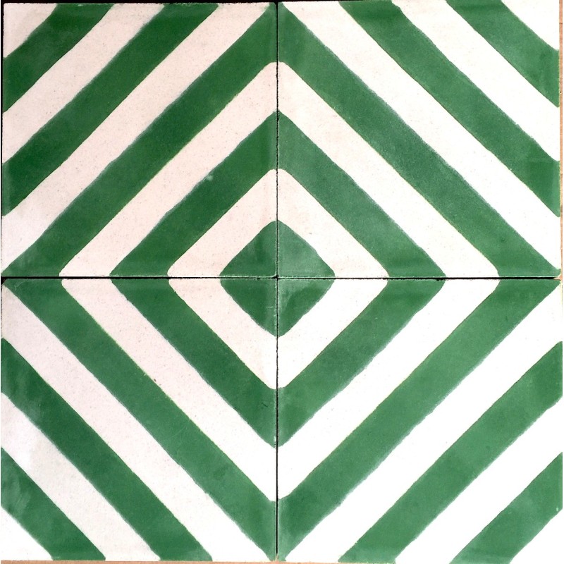 carrelage de ciment 1m  modele chevron-vert