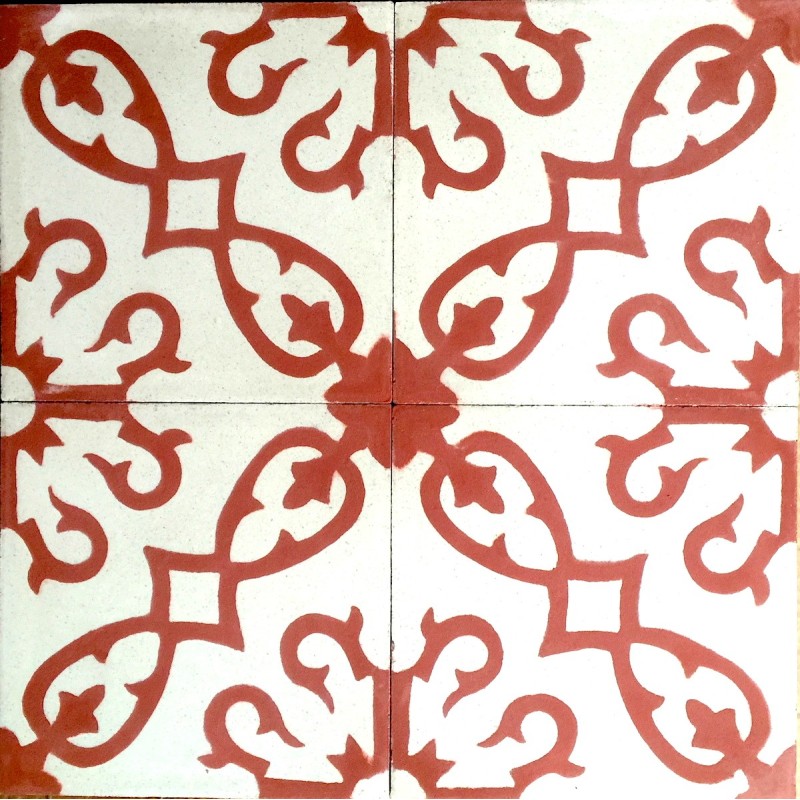 Cement tiles 1sqm model bess-rouge