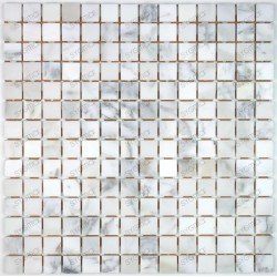 Marble mosaic tile for shower and bathroom model NIZZA BLANC
