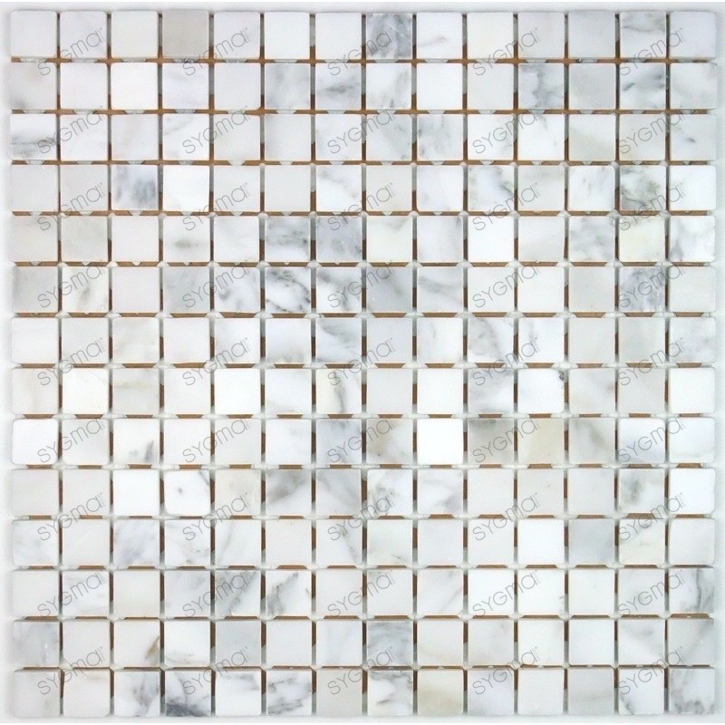Marble mosaic tile for shower and bathroom model NIZZA BLANC