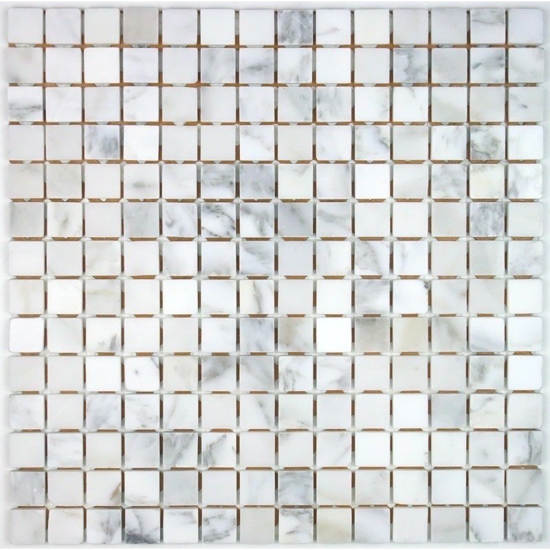 Marble mosaic tile for shower and bathroom model NIZZA BLANC