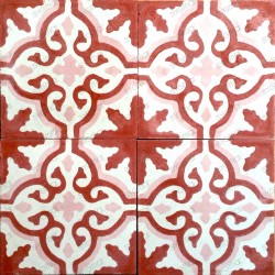 Cement tiles 1sqm model flore-rouge