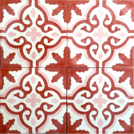 Cement tiles 1sqm model flore-rouge