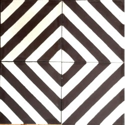 Carreaux ciment cuisine sol et mur 1m  modele chevron-marron