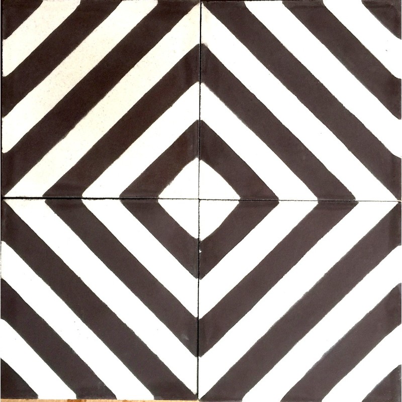 mosaico hidraulico 1m modelo chevron-marron