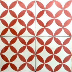 Carreaux ciment 1m2  modele sampa-rouge