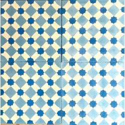 Carrelage ciment 1m2  modele frizy-bleu